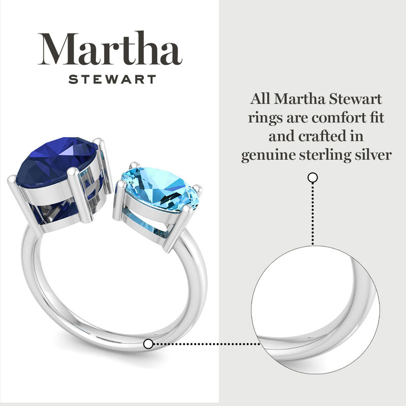 Martha Stewart 3 3/4ctw. Sapphire & Blue Topaz Two Stone Ring In Sterling Silver image number null